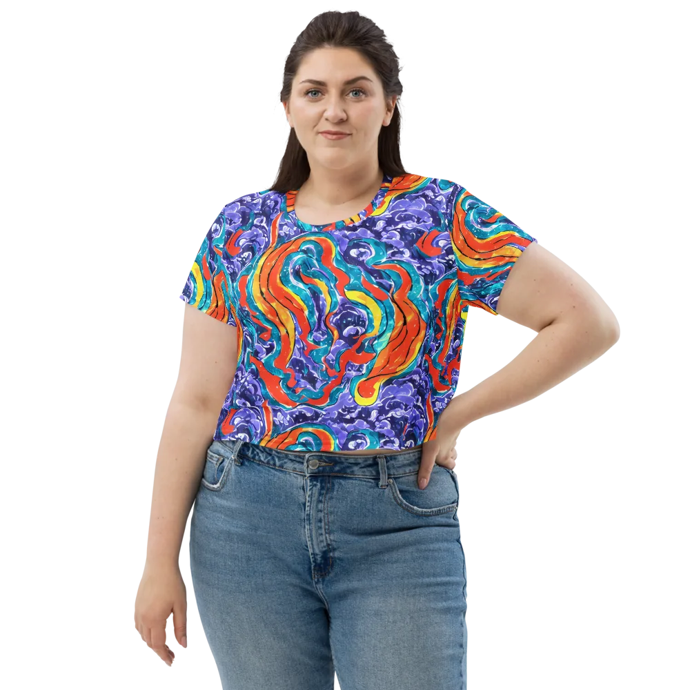 Galactic Waves on Crop Tee — Front