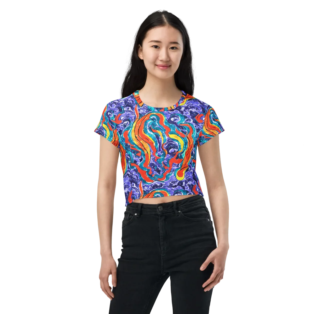 Galactic Waves on Crop Tee — Front