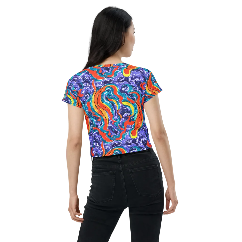 Galactic Waves on Crop Tee — Back