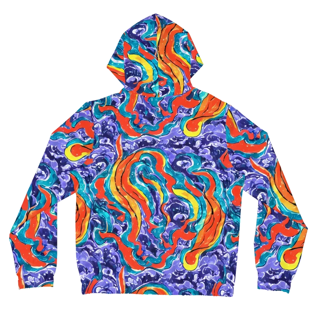 Galactic Waves on Women's Full-Zip Hoodie — Back
