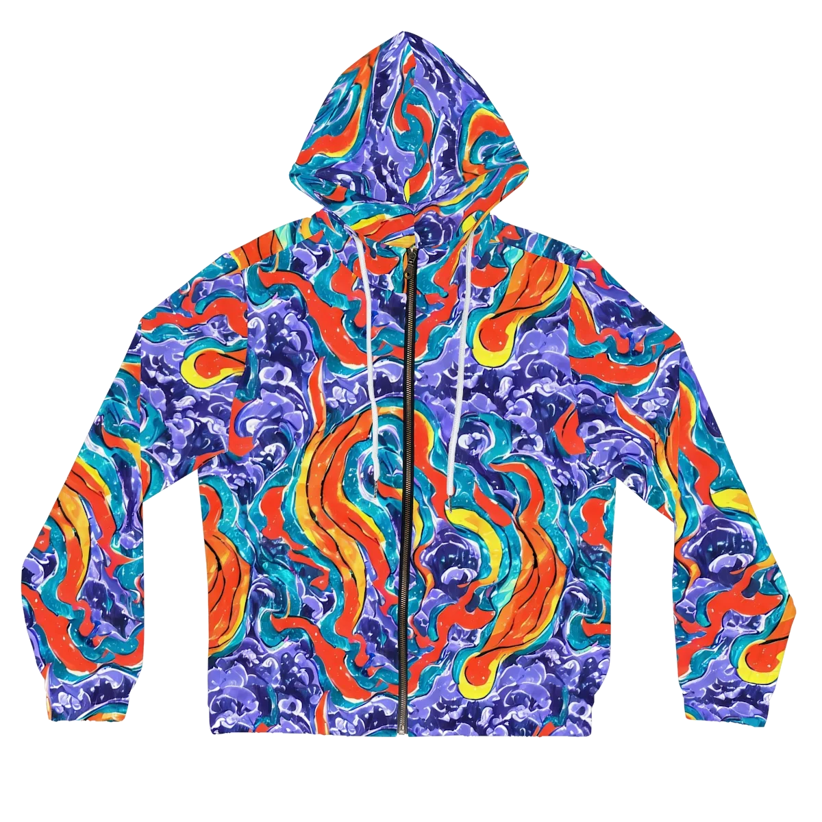 Galactic Waves on Women's Full-Zip Hoodie — Front