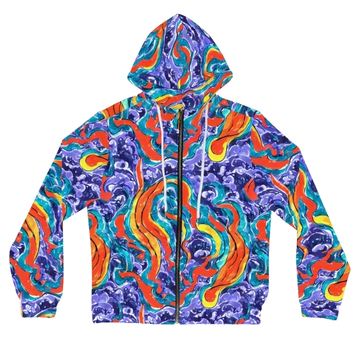 Galactic Waves on a Women's Full-Zip Hoodie