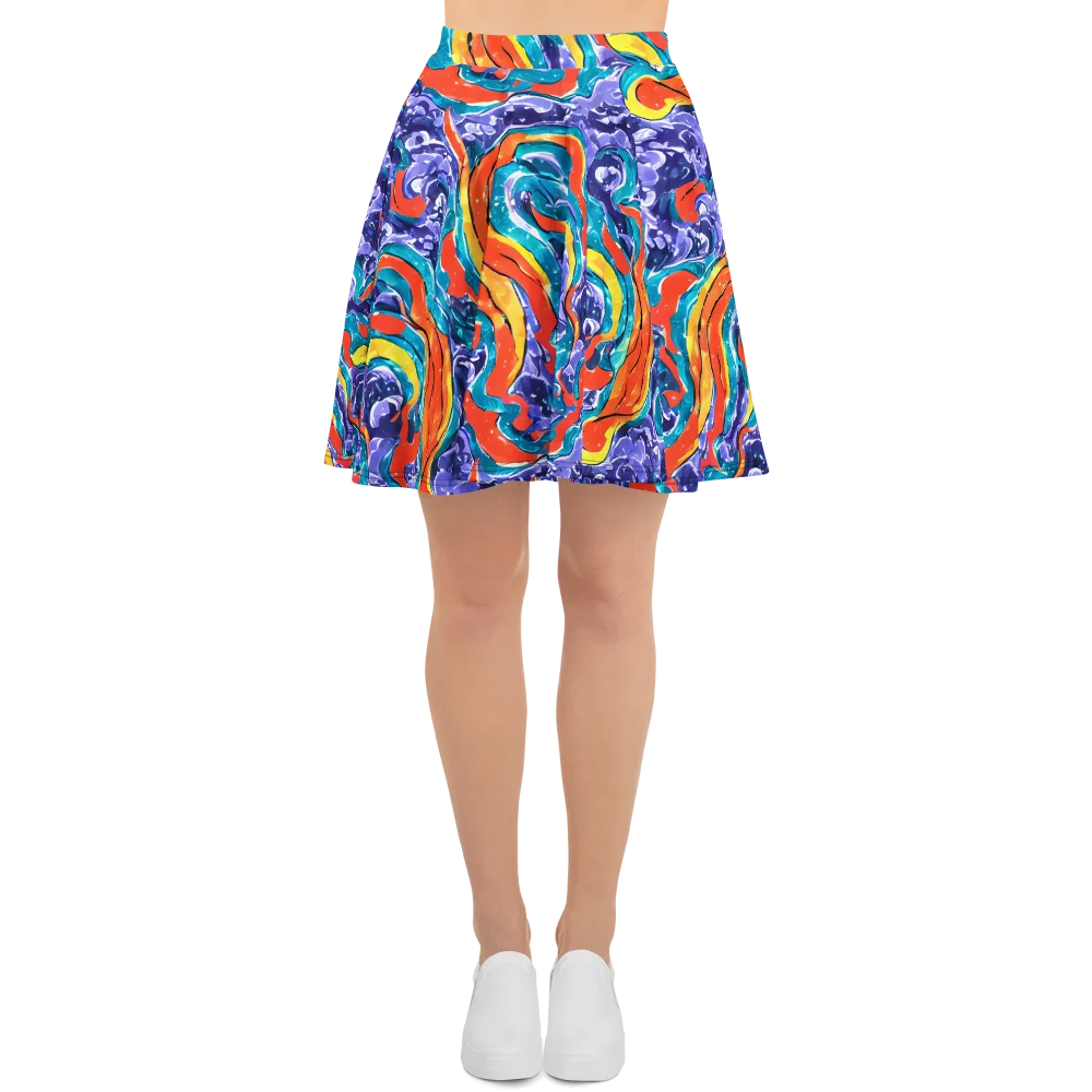 Galactic Waves on Skater Skirt — Front