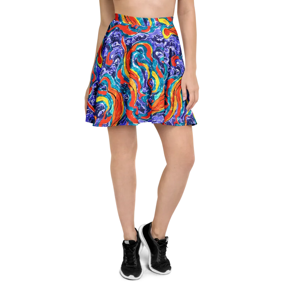 Galactic Waves on Skater Skirt — Front