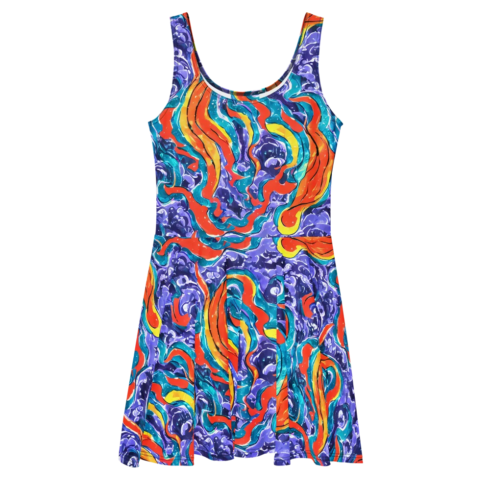 Galactic Waves on Skater Dress — Front