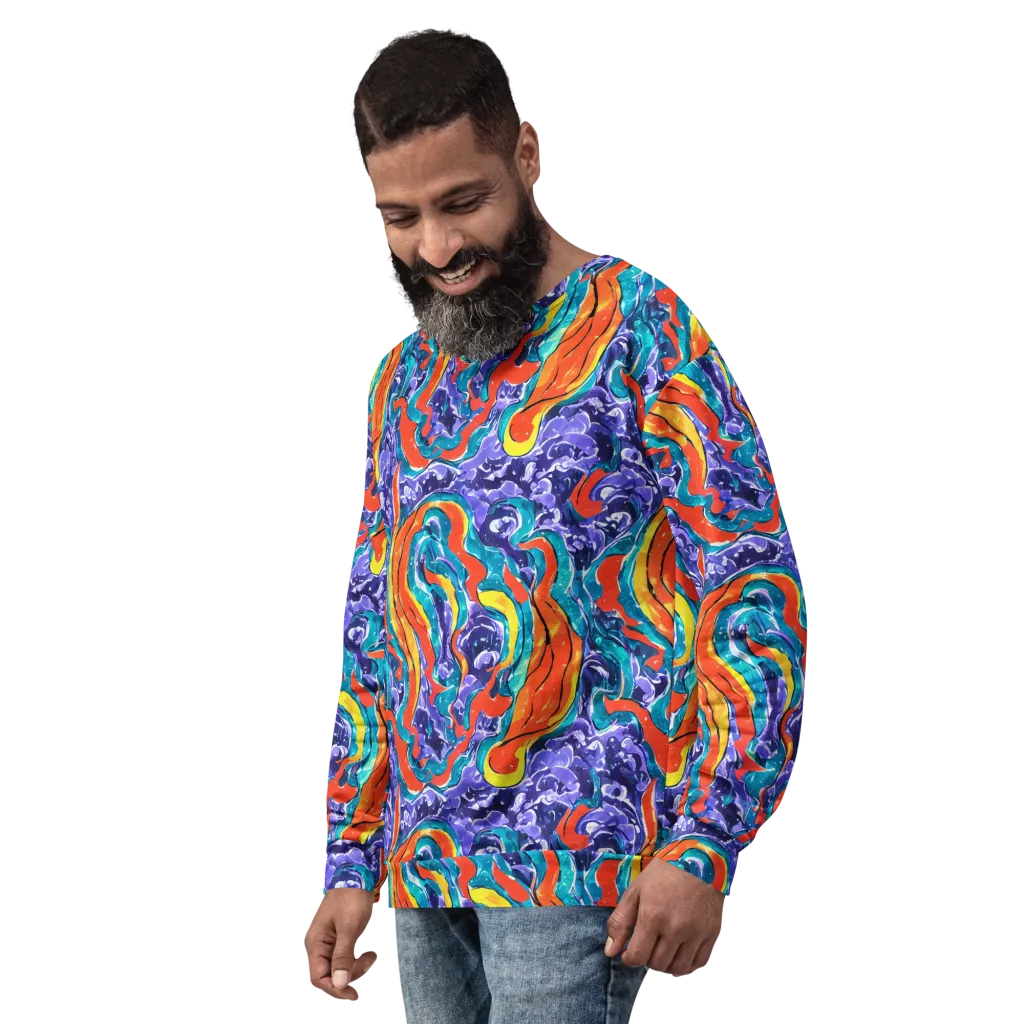 Galactic Waves on Sweatshirt — Left Front