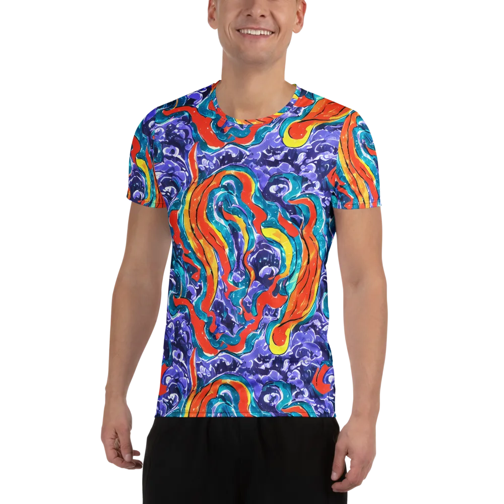 Galactic Waves on Men's Athletic T-Shirt — Front