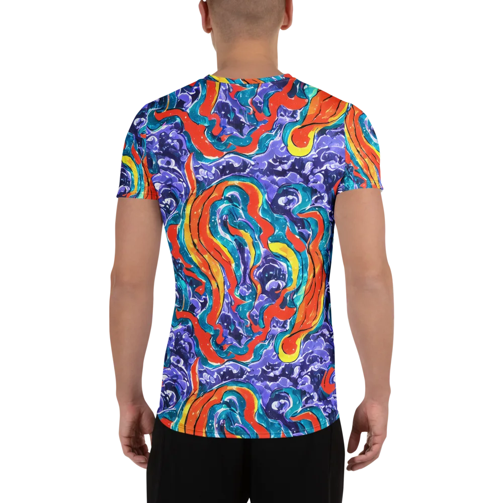 Galactic Waves on Men's Athletic T-Shirt — Back