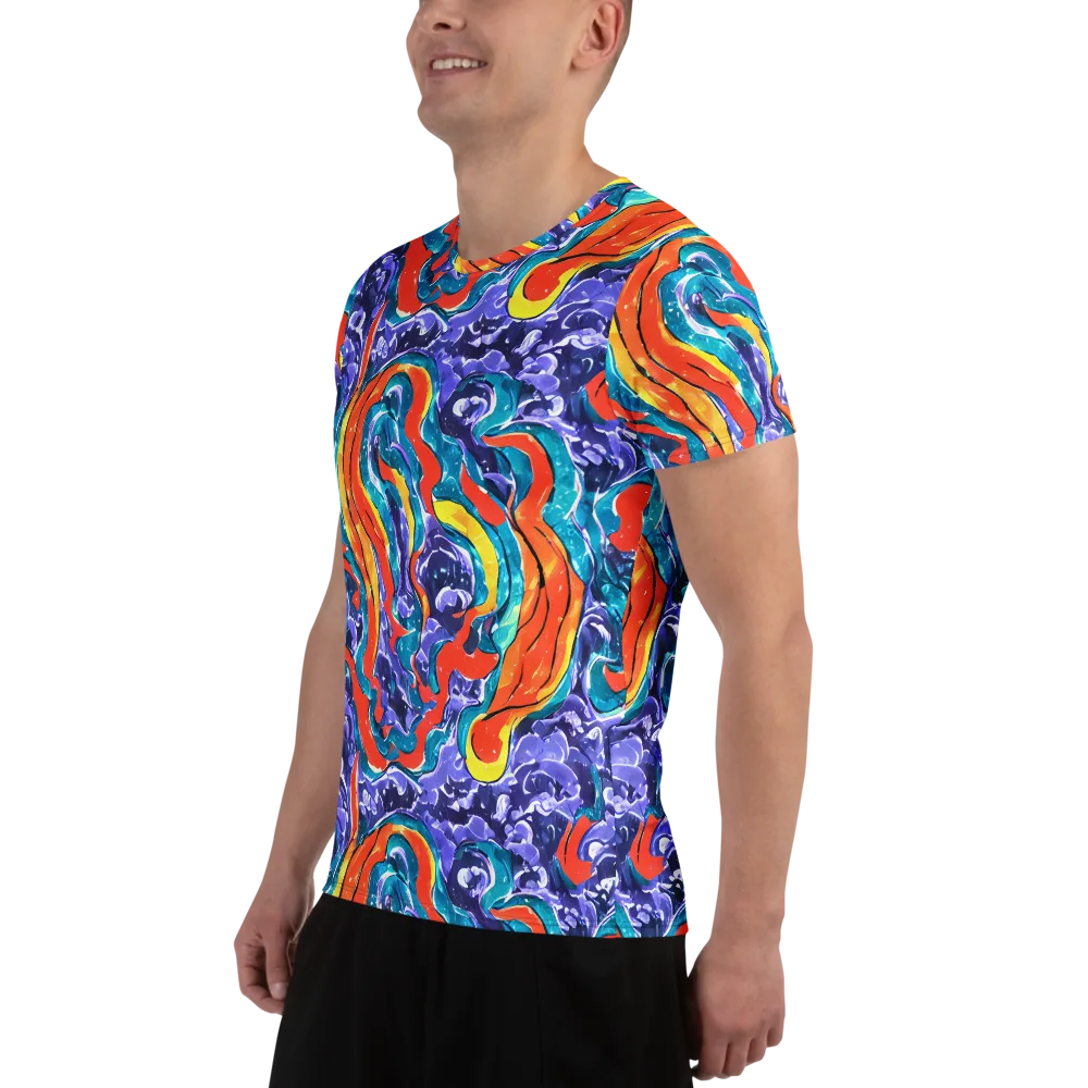 Galactic Waves on Men's Athletic T-Shirt — Left