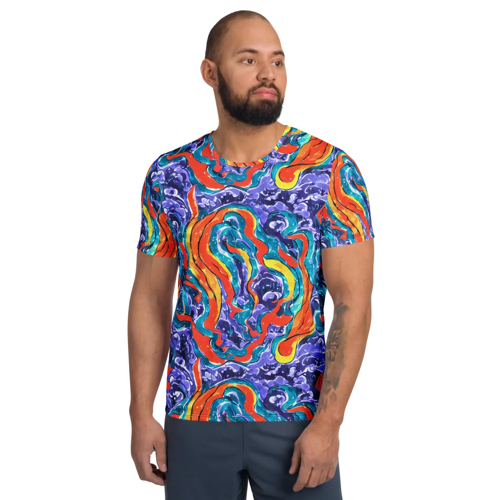 Galactic Waves on Men's Athletic T-Shirt — Front