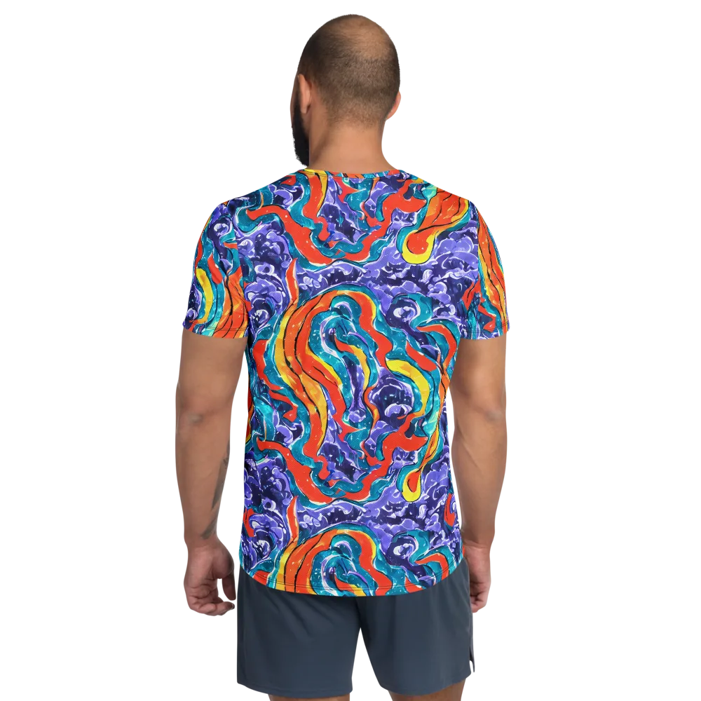 Galactic Waves on Men's Athletic T-Shirt — Back
