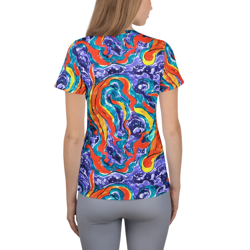 Galactic Waves on Women's Athletic T-Shirt — Back