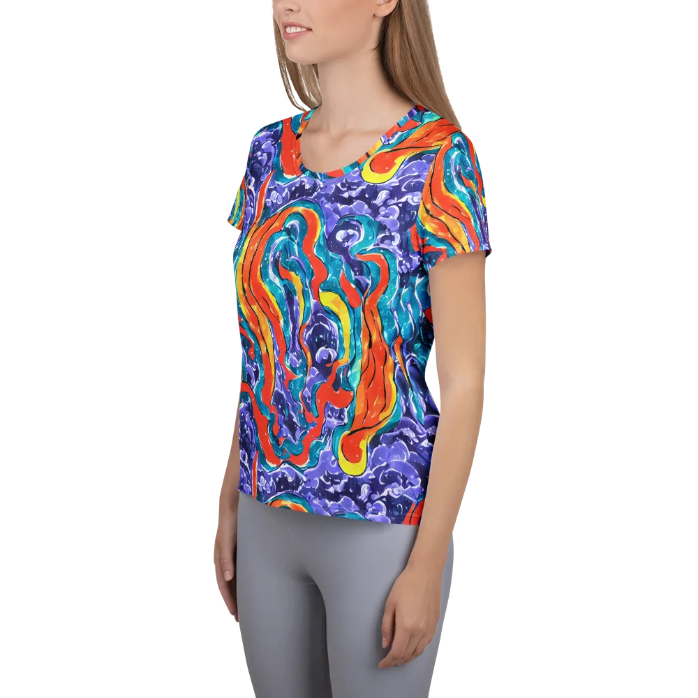 Galactic Waves on Women's Athletic T-Shirt — Left
