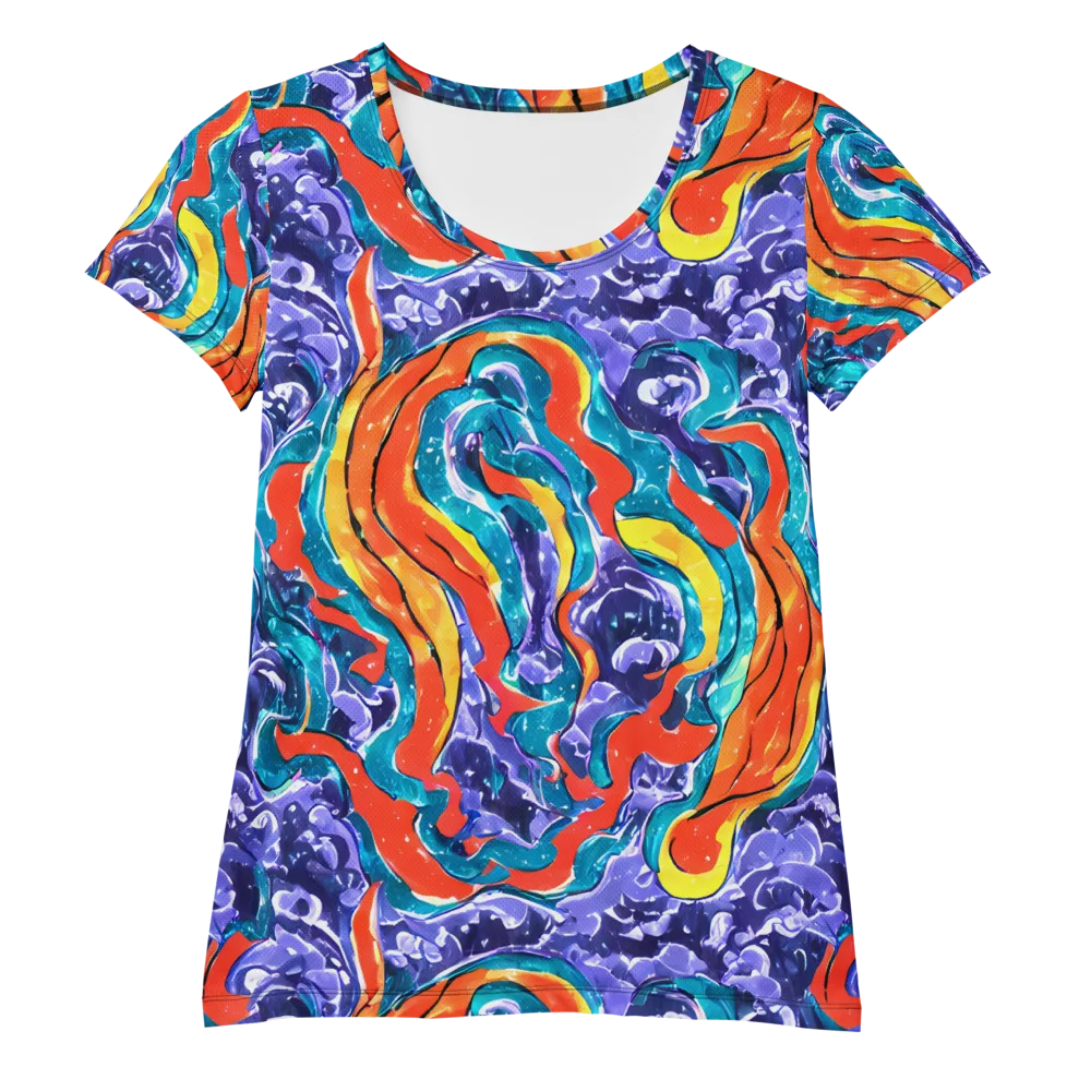 Galactic Waves on Women's Athletic T-Shirt — Front