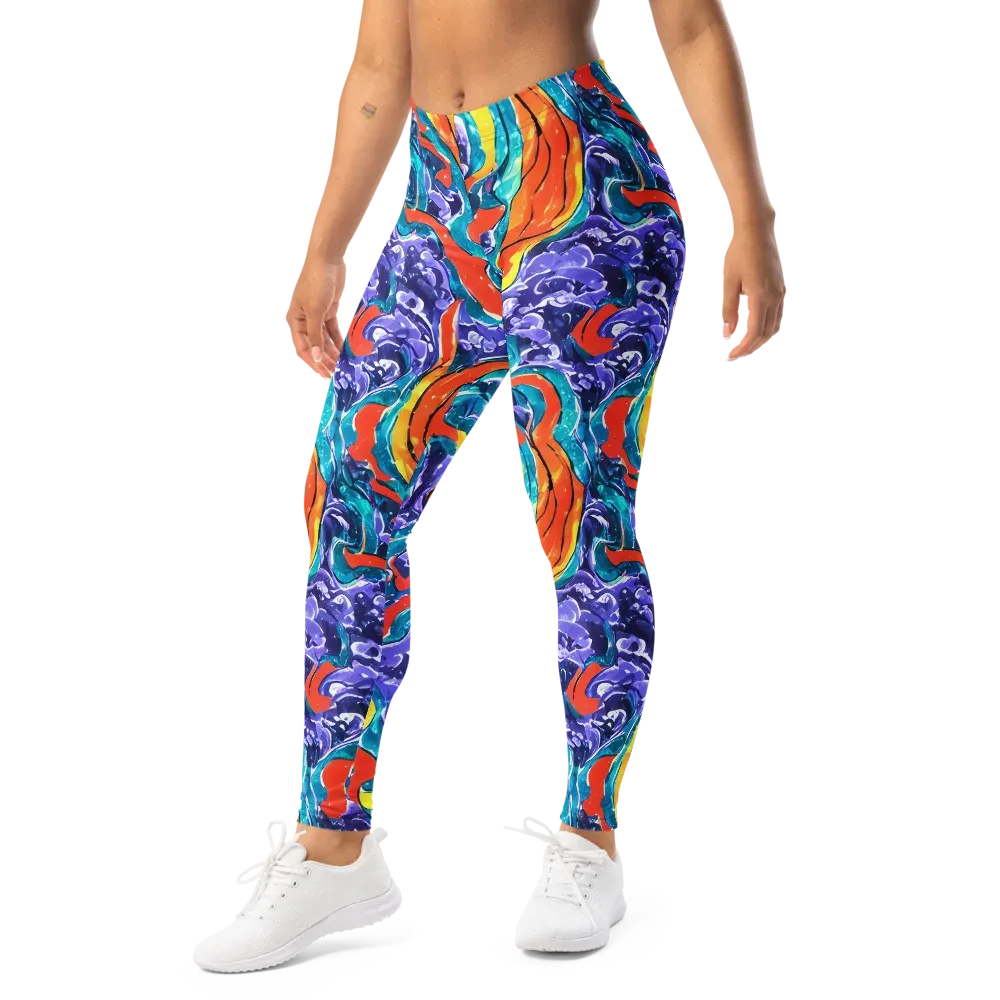 Galactic Waves on Leggings — Left Front