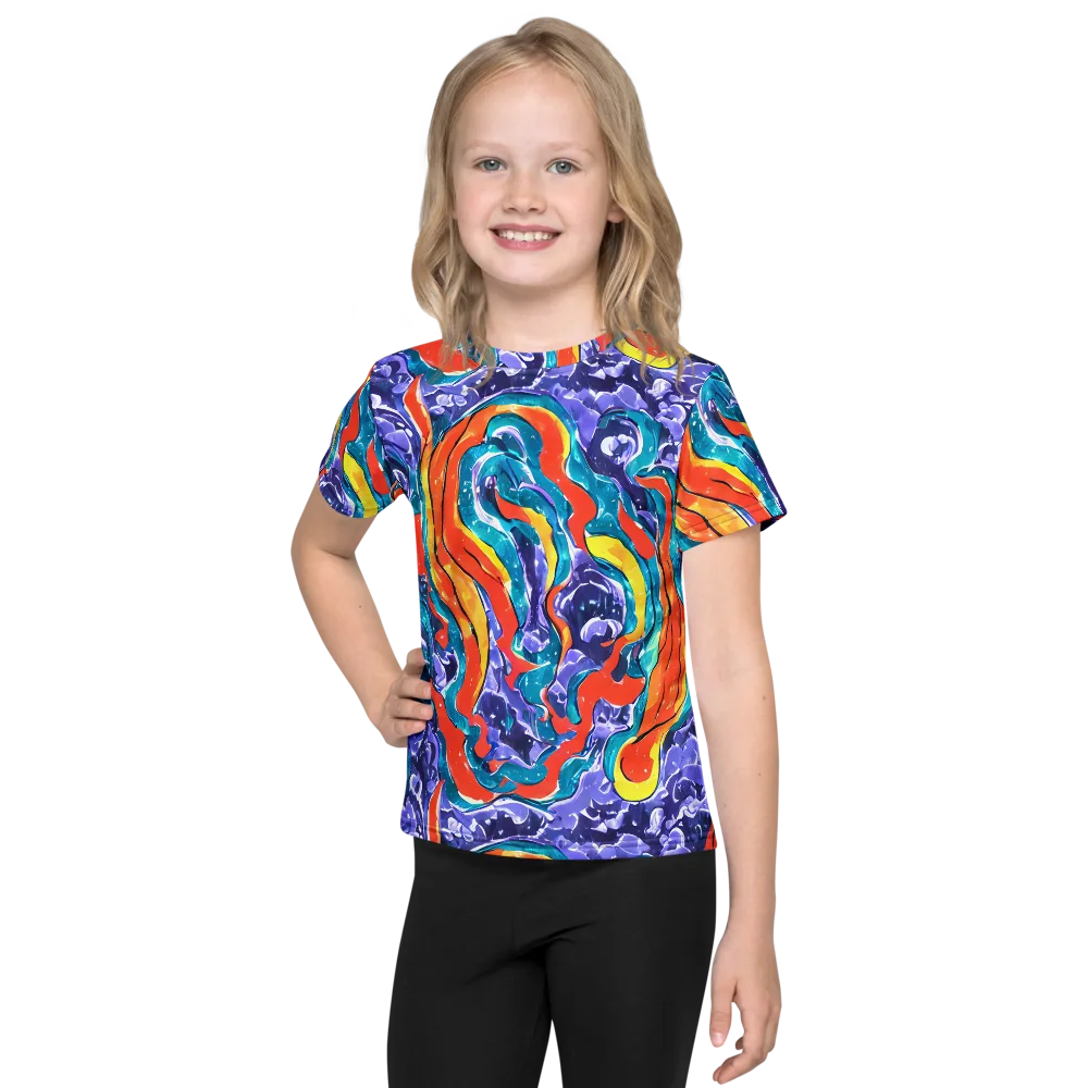 Galactic Waves on Kids Crew Neck T-Shirt — Front