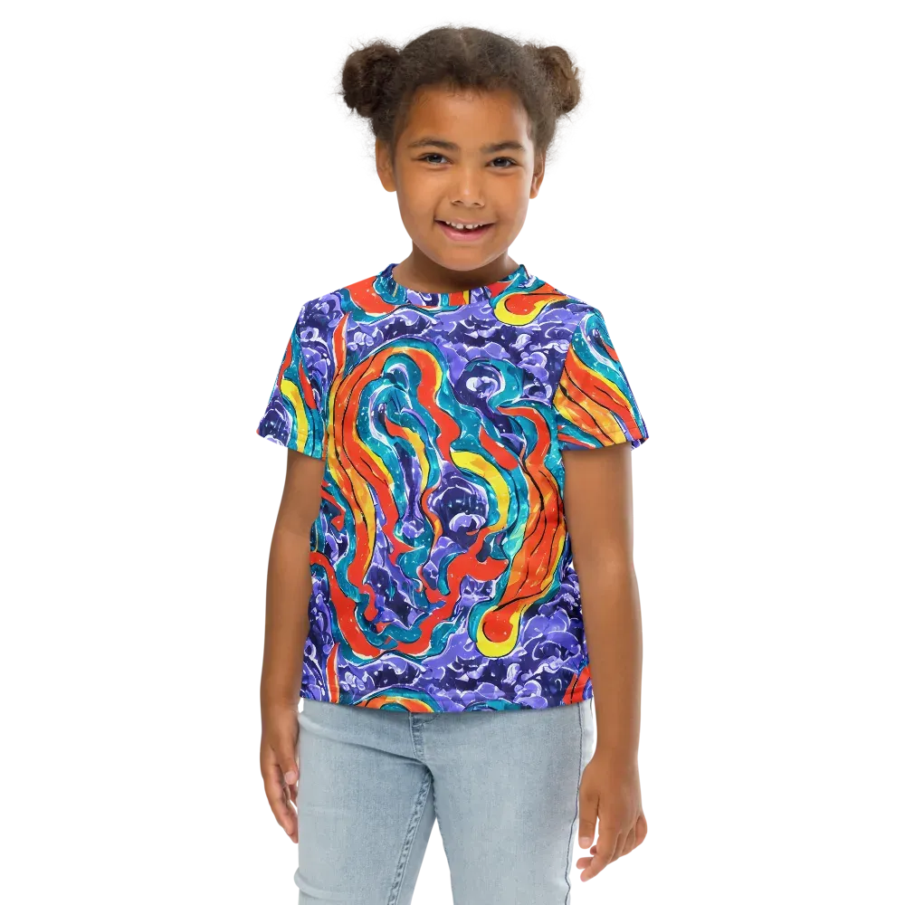Galactic Waves on Kids Crew Neck T-Shirt — Front