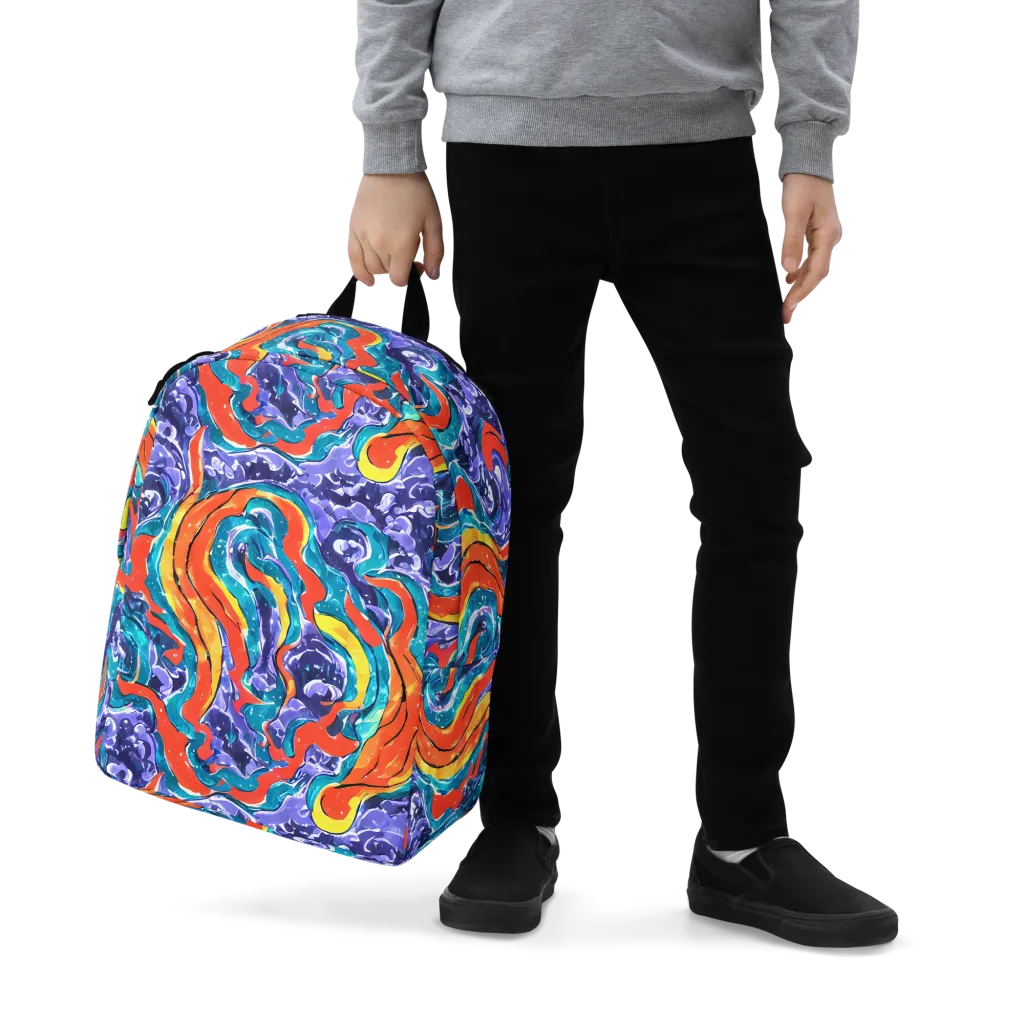 Galactic Waves on Minimalist Backpack — Zoomed-in