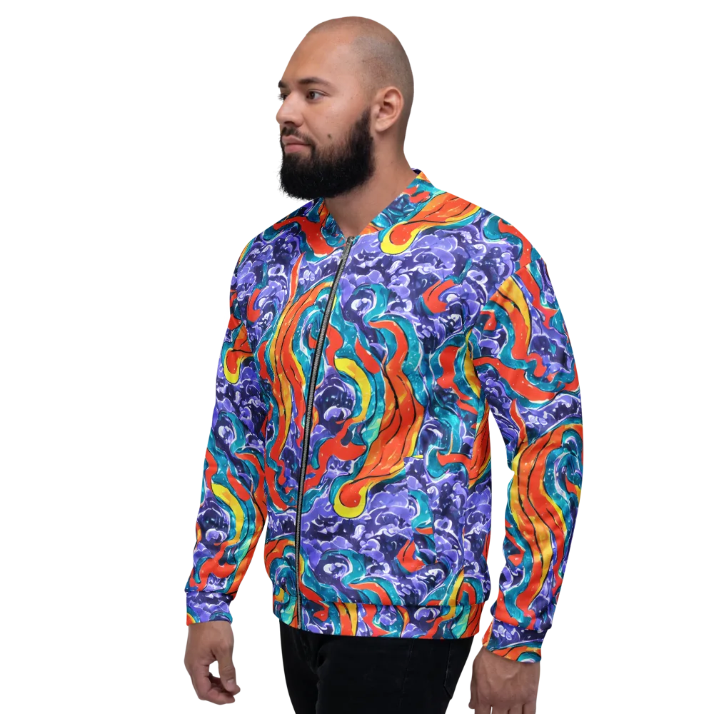 Galactic Waves on Bomber Jacket — Left