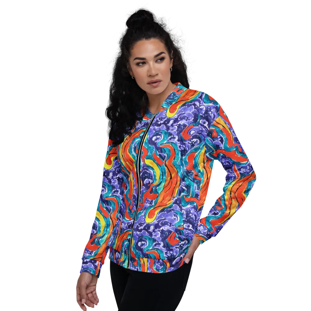 Galactic Waves on Bomber Jacket — Left
