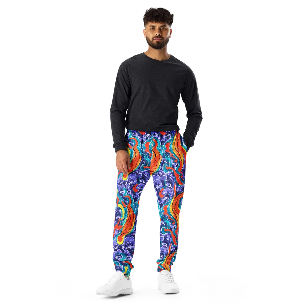Galactic Waves on Men's Joggers — Front
