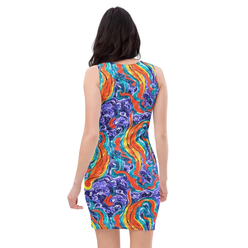 Galactic Waves on Bodycon Dress — Back