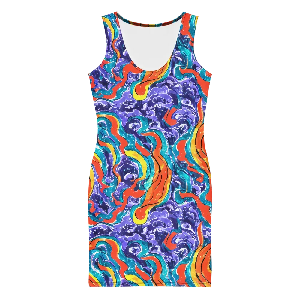 Galactic Waves on Bodycon Dress — Front