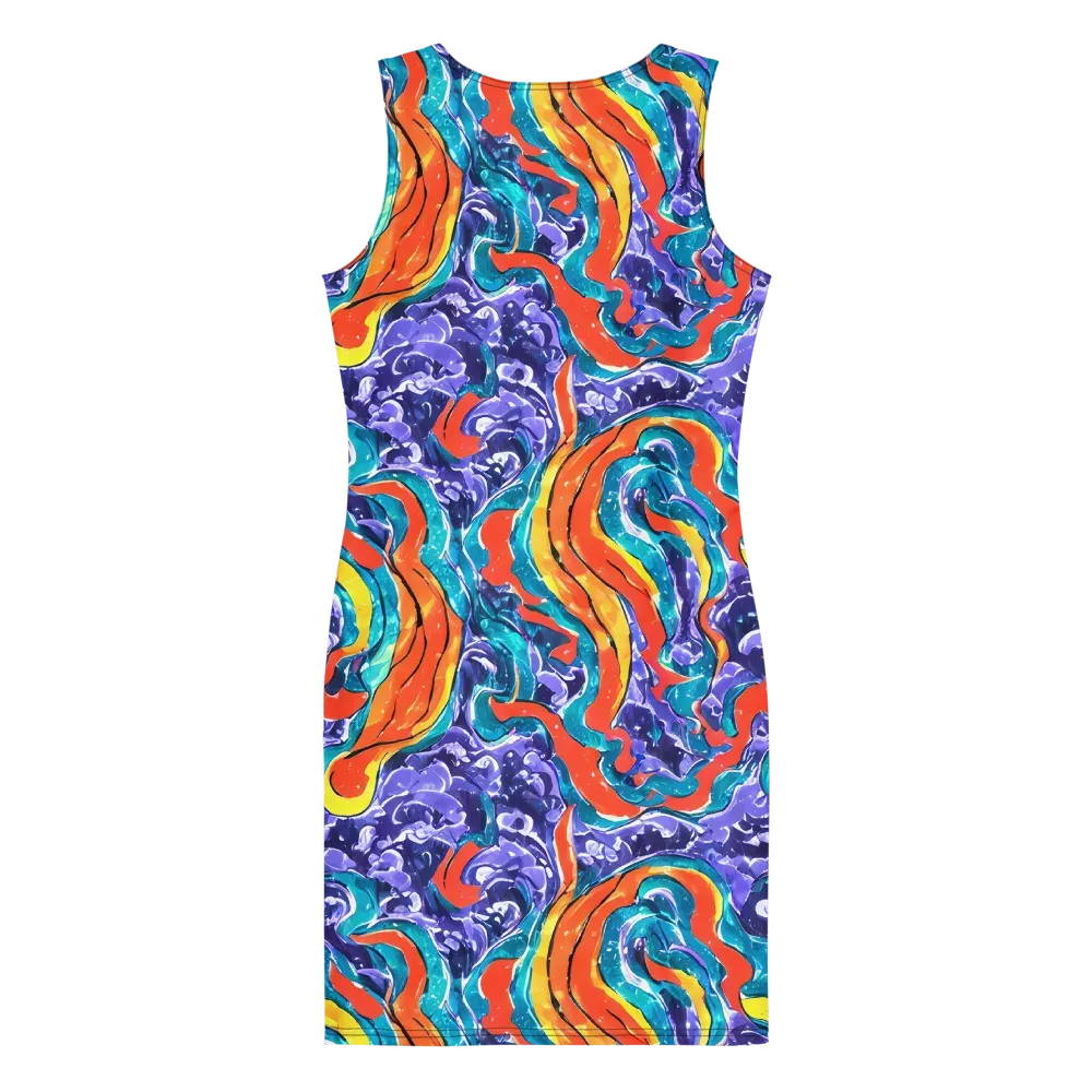Galactic Waves on Bodycon Dress — Back