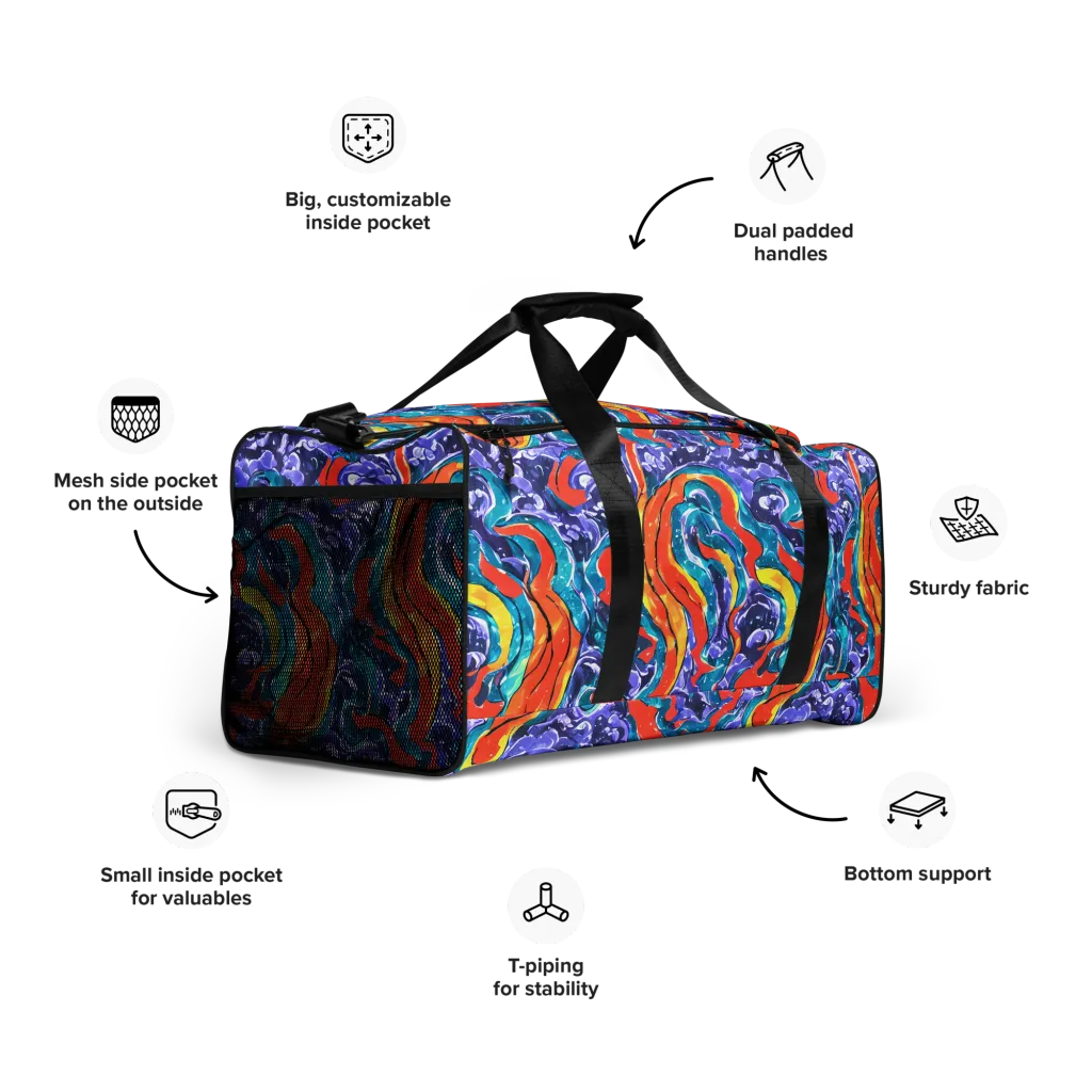 Galactic Waves on Duffle Bag — Right Front