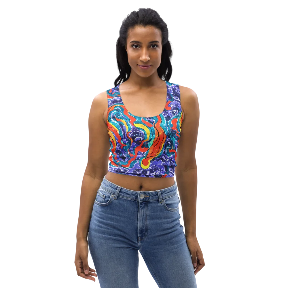 Galactic Waves on Crop Top — Front