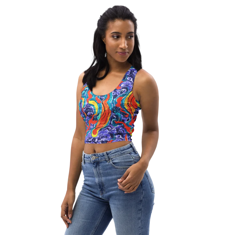 Galactic Waves on Crop Top — Left Front