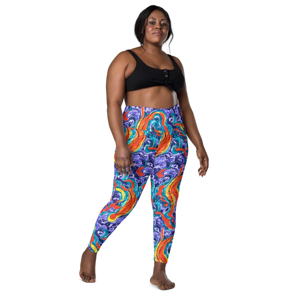 Galactic Waves on Leggings with Pockets — Front