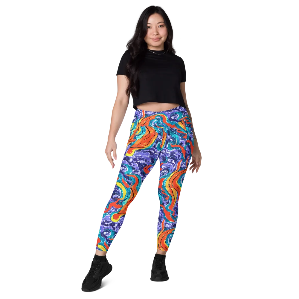 Galactic Waves on Leggings with Pockets — Front