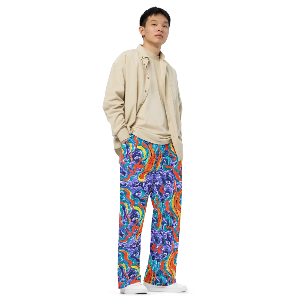 Galactic Waves on Wide-Leg Pants — Right Front