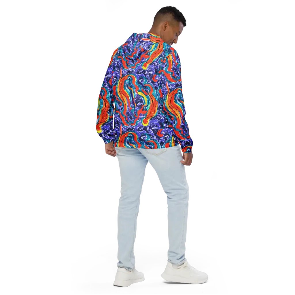 Galactic Waves on Men's Windbreaker — Back