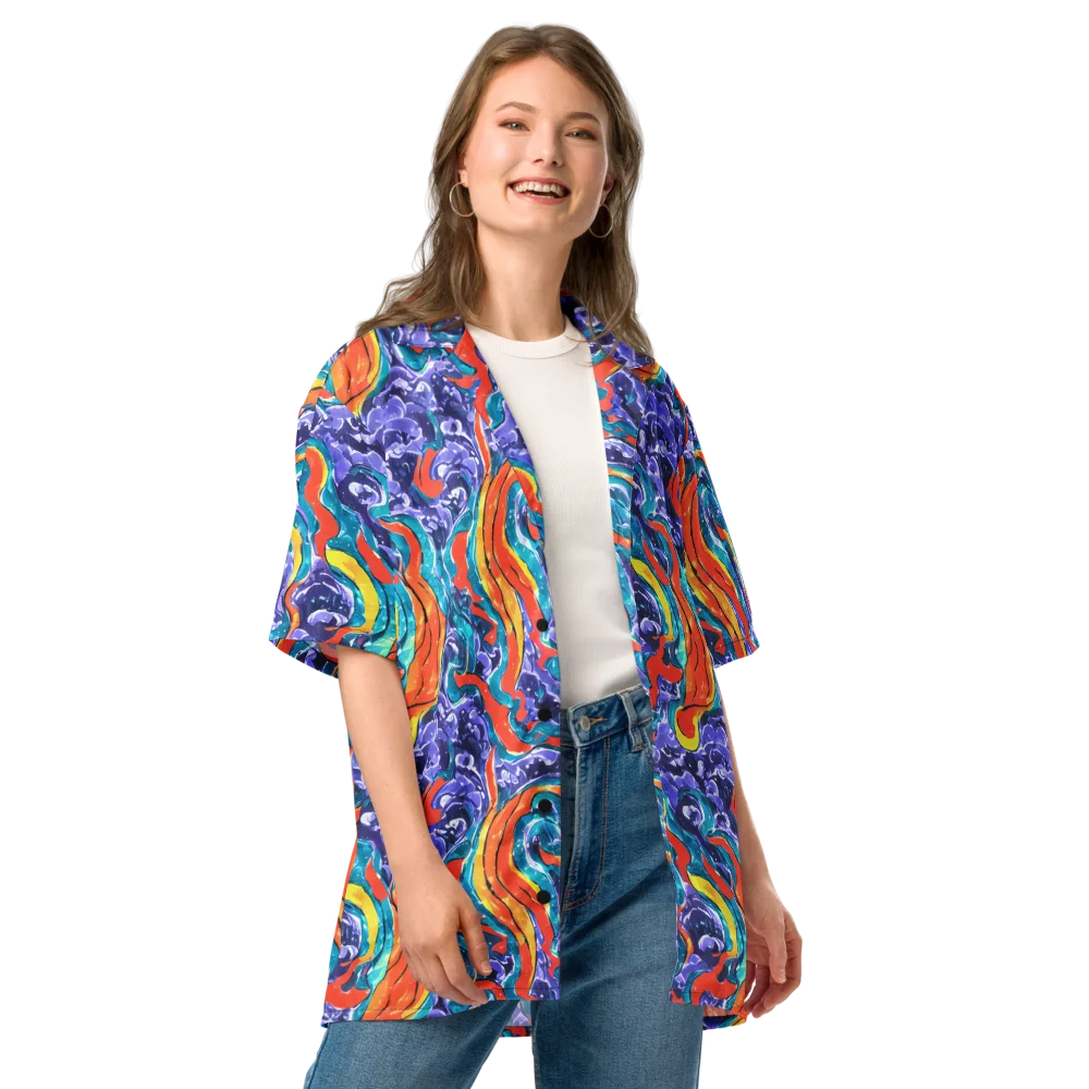 Galactic Waves on Button Shirt — Front