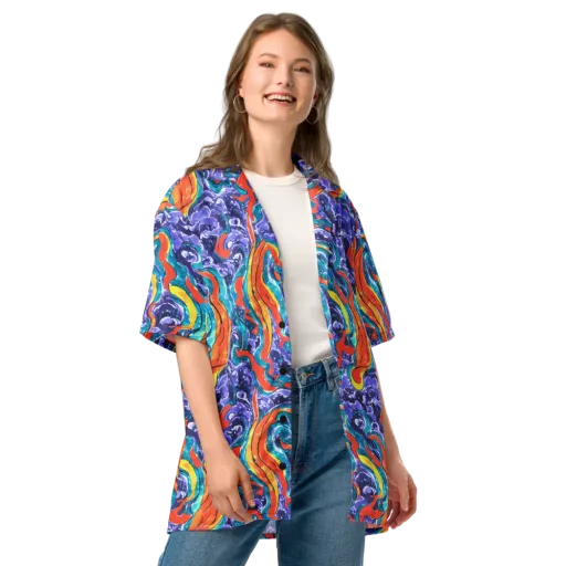 Galactic Waves on a Button Shirt