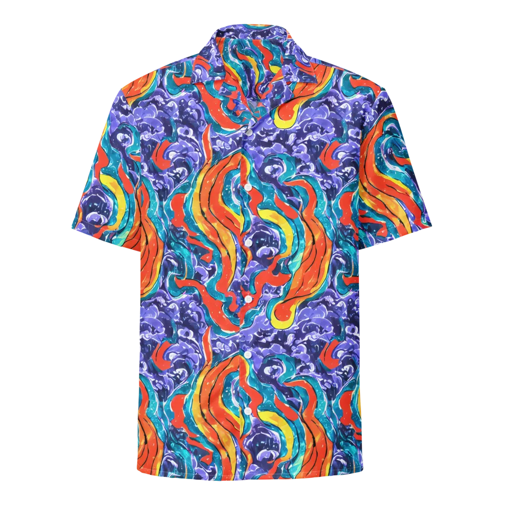 Galactic Waves on Button Shirt — Front