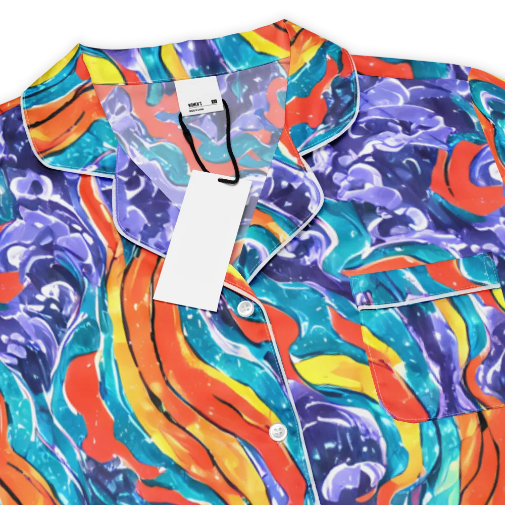 Galactic Waves on Women's Short Sleeve Pajama Top — Product details