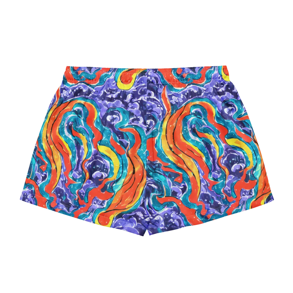 Galactic Waves on Women's Pajama Shorts — Back