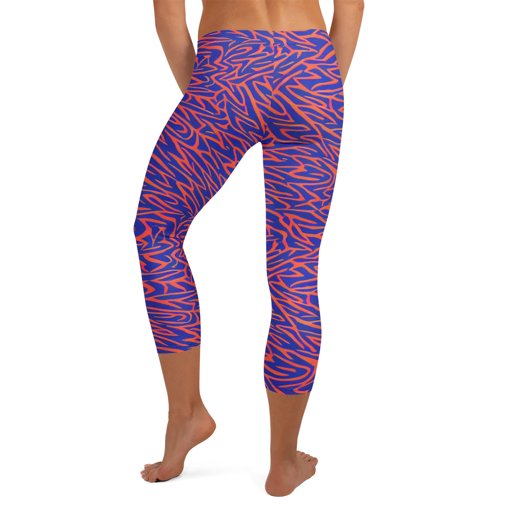 Sapphire Swirl on Capri Leggings — Back