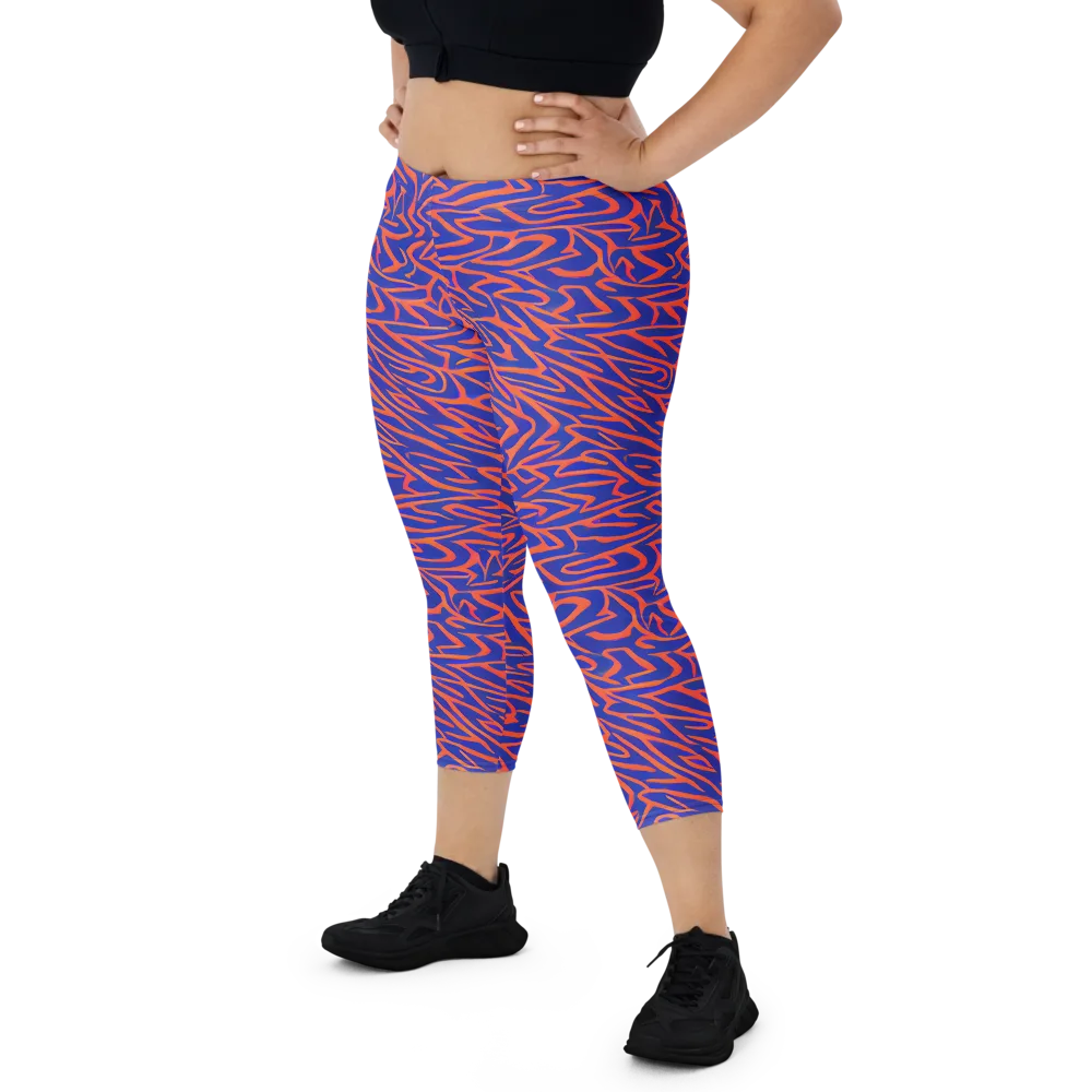 Sapphire Swirl on Capri Leggings — Front