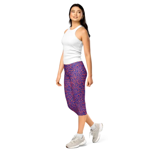 Sapphire Swirl on a Capri Leggings