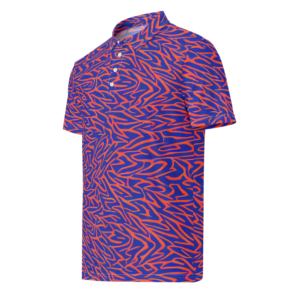 Sapphire Swirl on Men's Slim Fit Polo Shirt — Left Front
