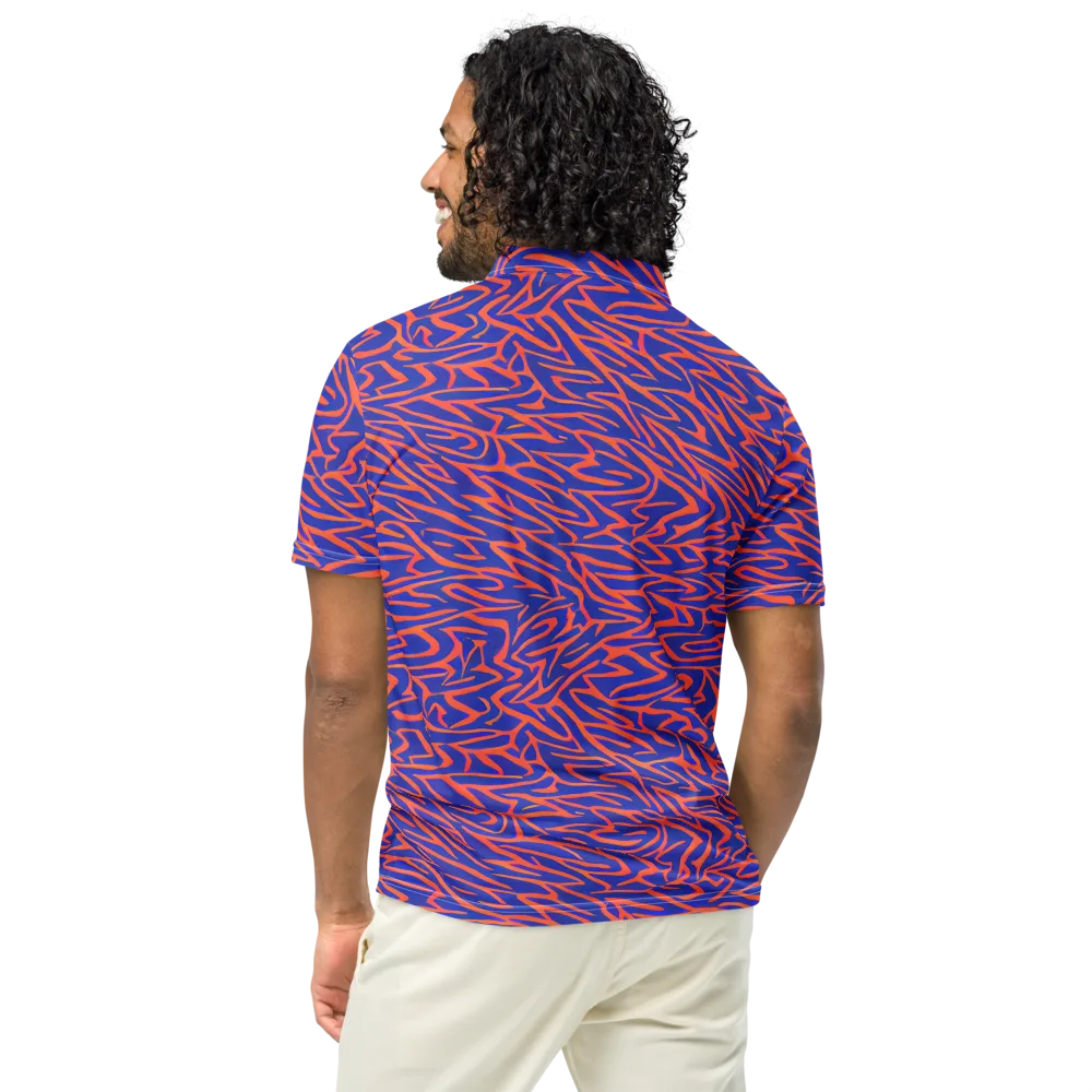 Sapphire Swirl on Men's Slim Fit Polo Shirt — Back