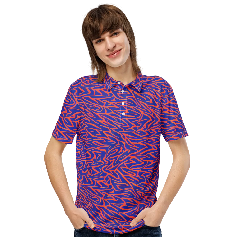 Sapphire Swirl on Men's Slim Fit Polo Shirt — Front
