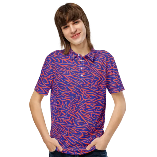 Sapphire Swirl on a Men's Slim Fit Polo Shirt