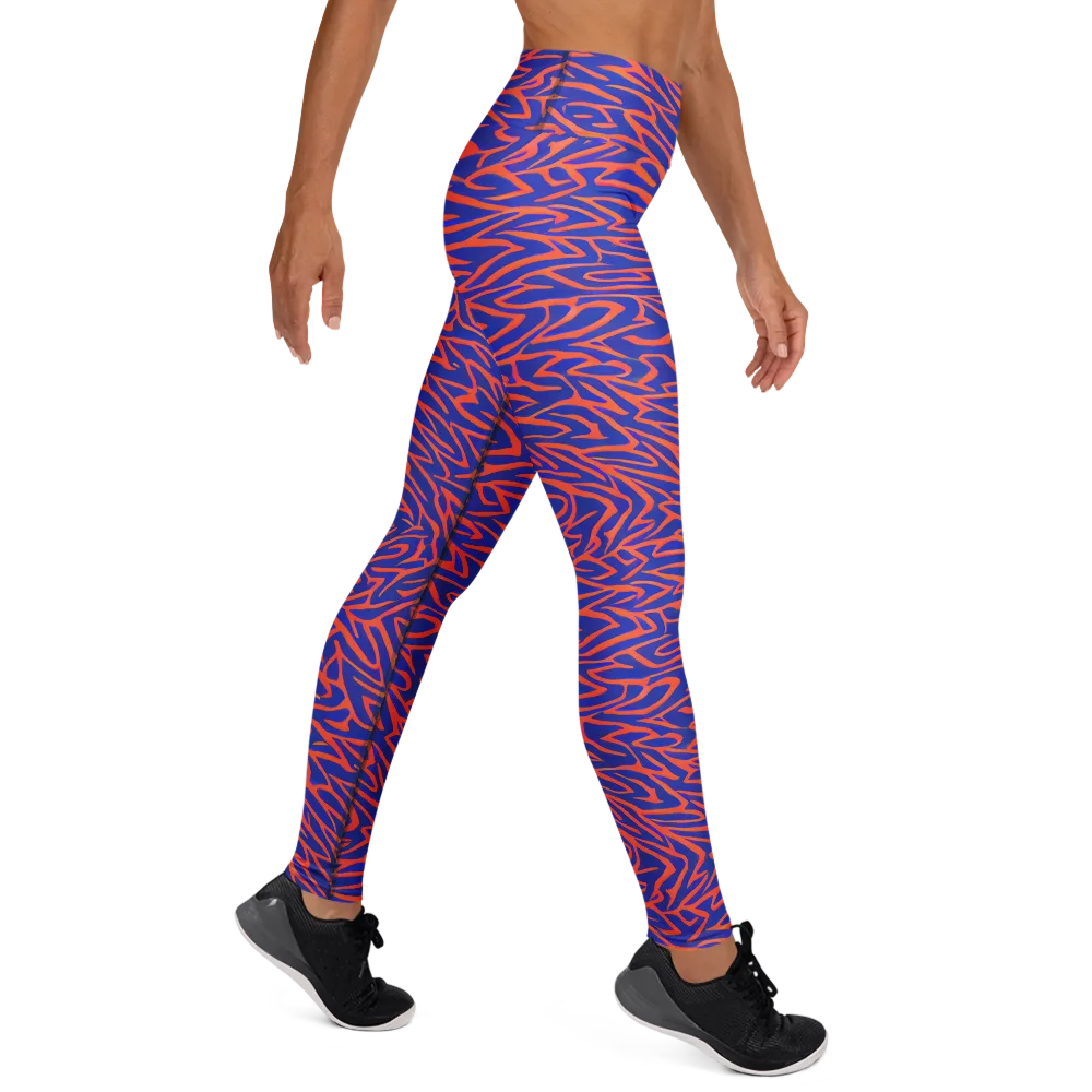Sapphire Swirl on Yoga Leggings — Right