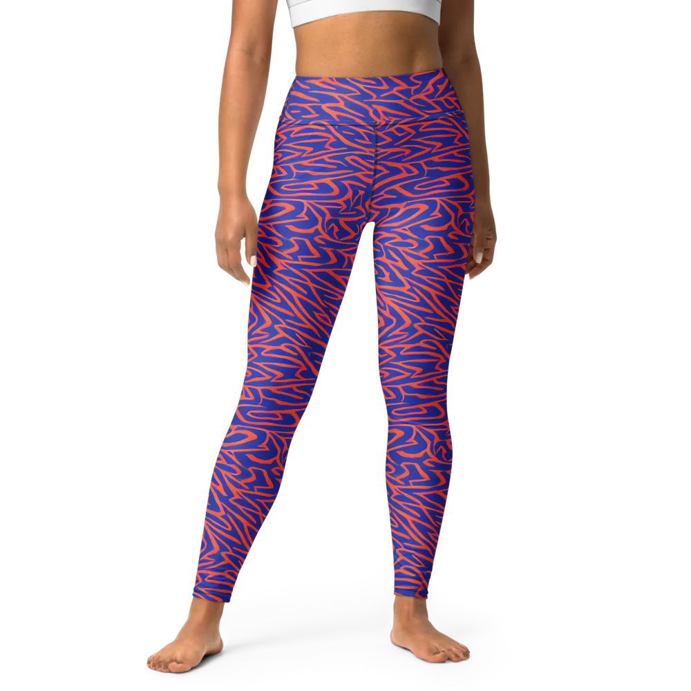 Sapphire Swirl on Yoga Leggings — Front