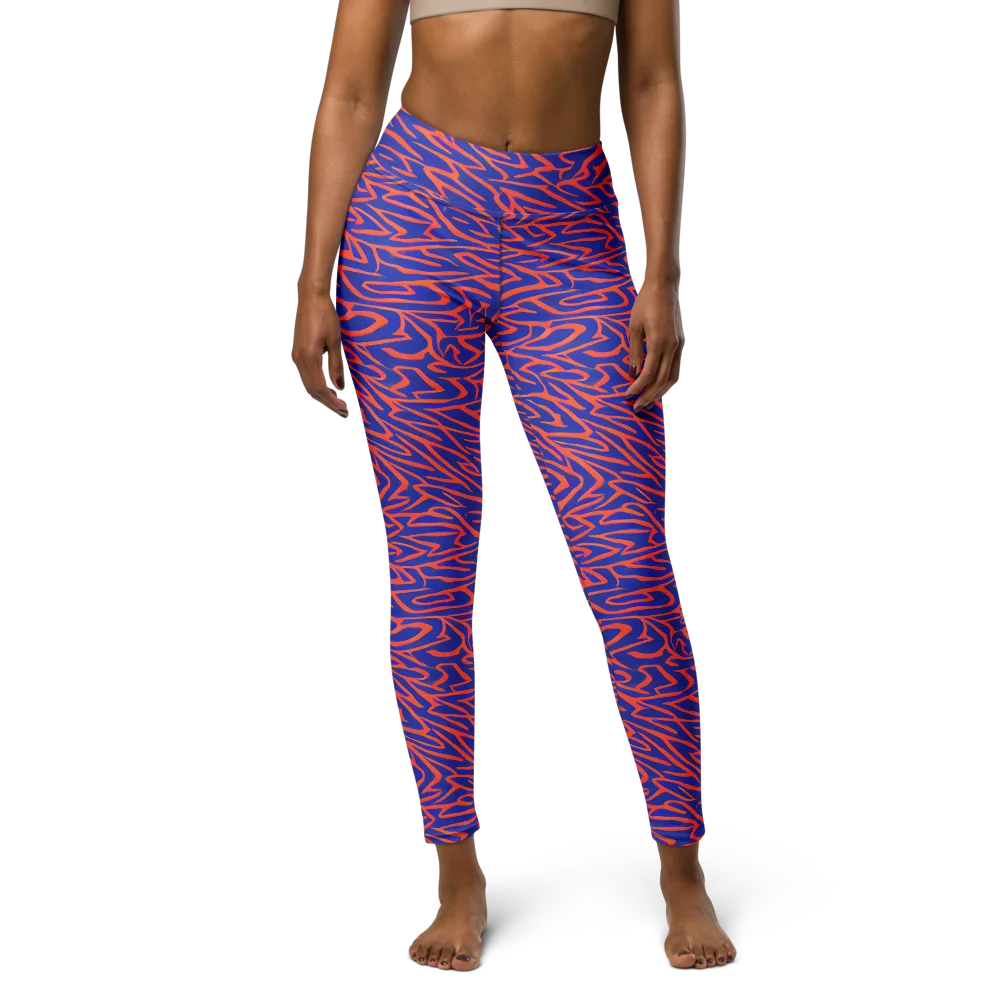 Sapphire Swirl on Yoga Leggings — Front